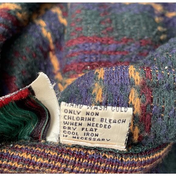 Vintage Shacket Size Large Plaid Sweater Shirt Dark Academia Poet Baggy Rugby - Picture 7 of 9